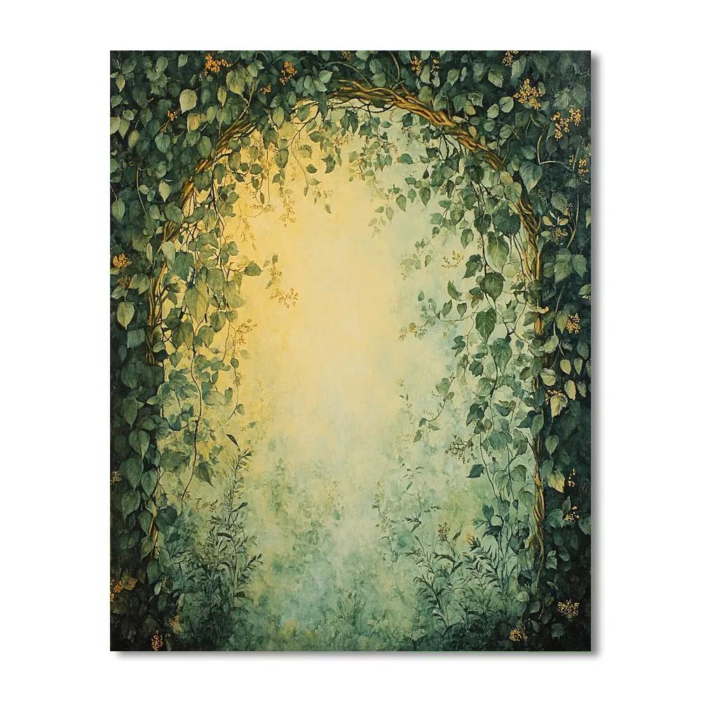 Michelangelo Inspired Botanical Arch Number painting