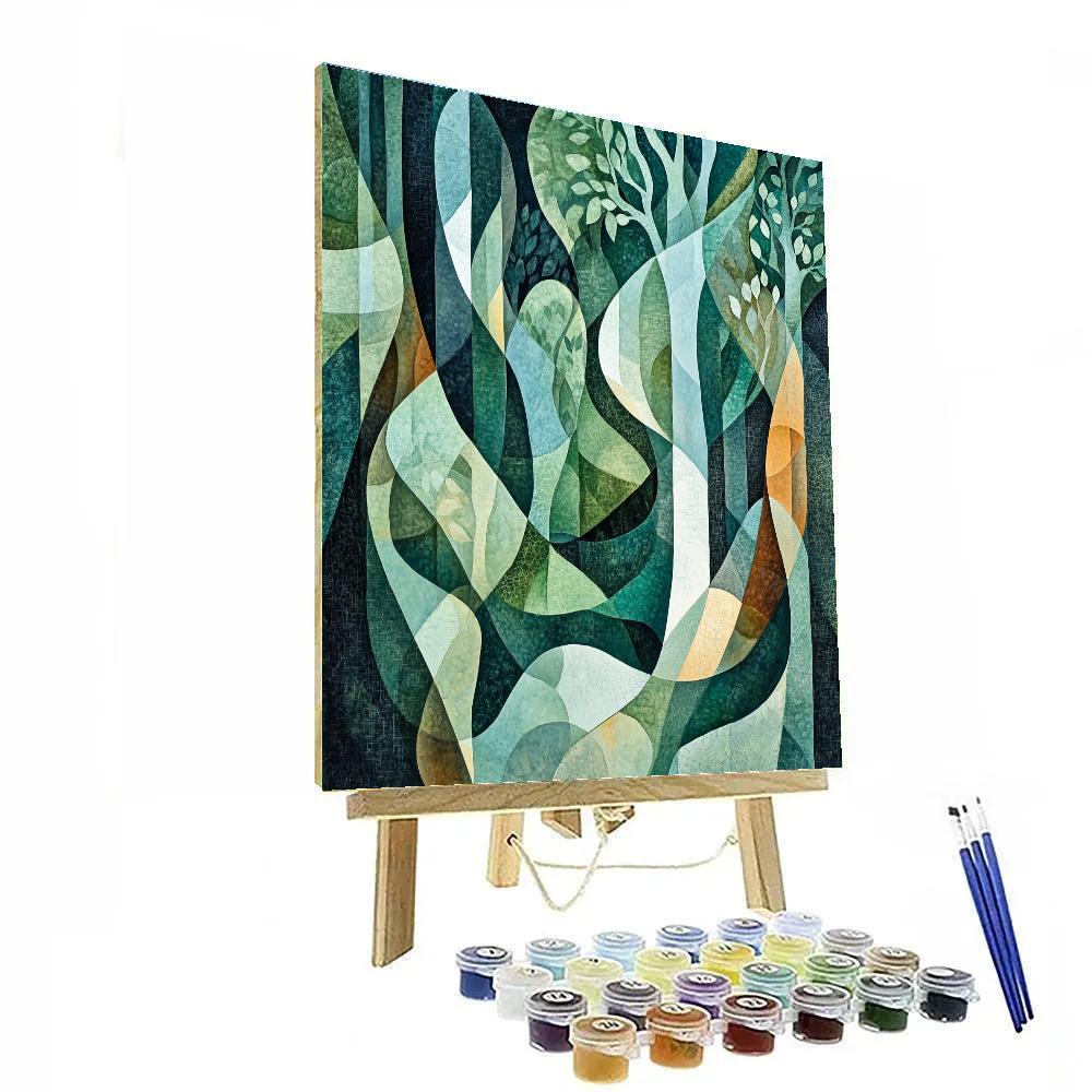 Max Ernst Inspired Abstract Forest Reverie painting number kit