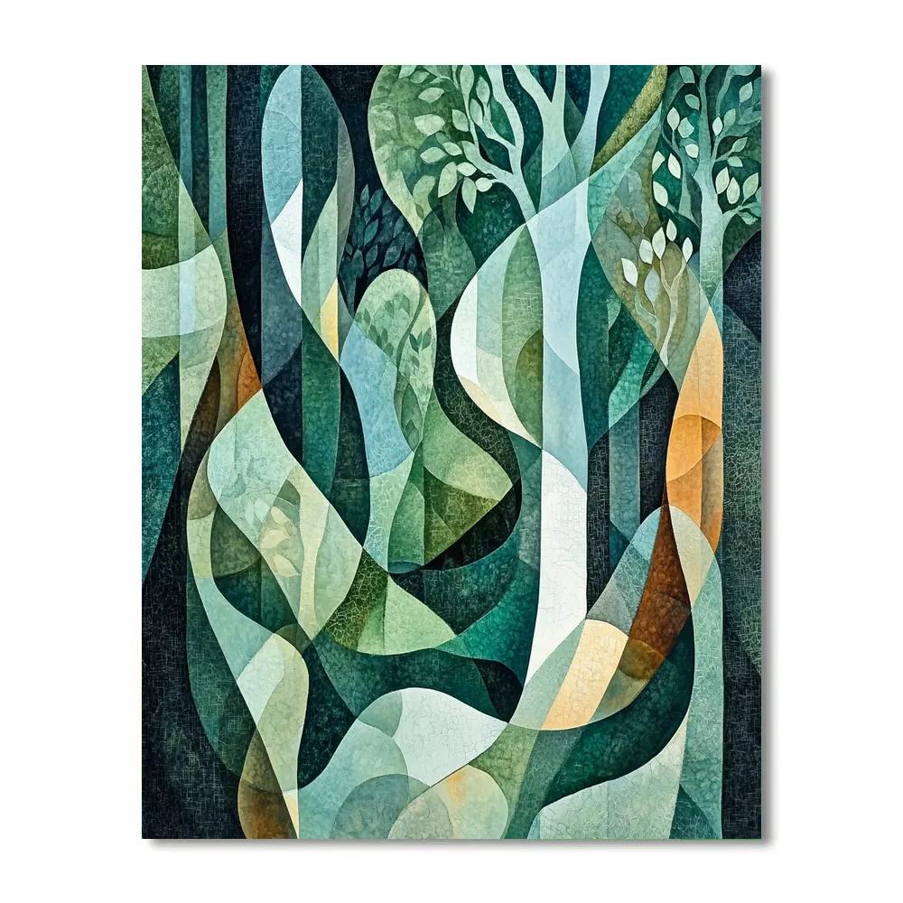 Max Ernst Inspired Abstract Forest Reverie painting number kit