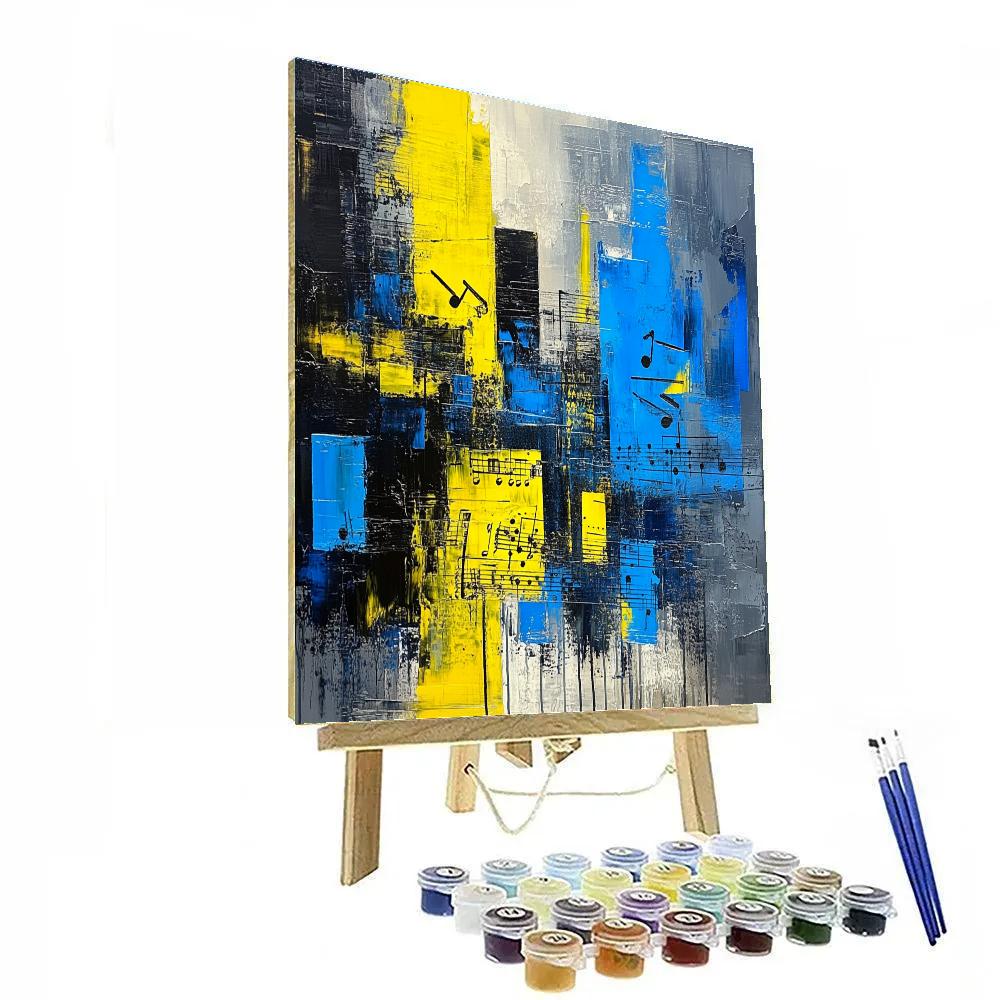 Jean-Michel Basquiat Inspired Fragmented Cityscape Of Sound DIY paint by numbers