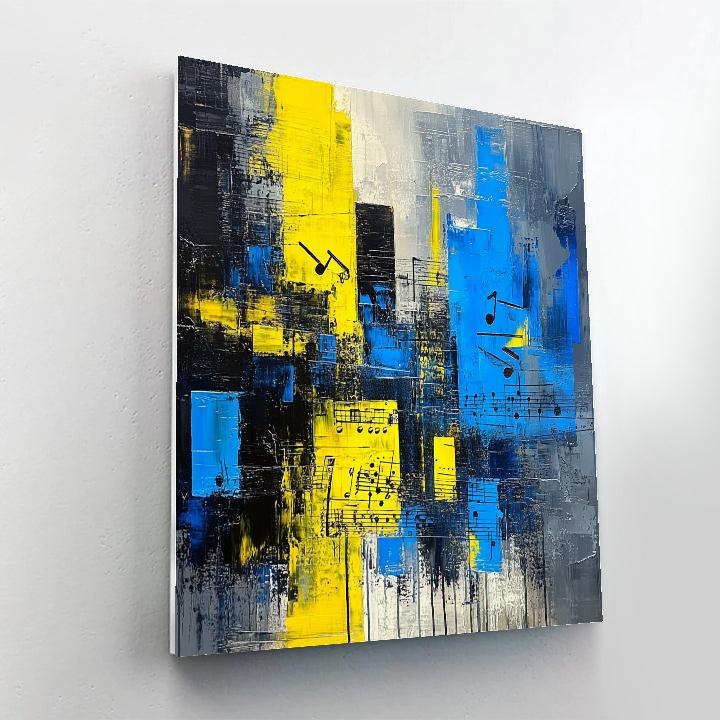 Jean-Michel Basquiat Inspired Fragmented Cityscape Of Sound DIY paint by numbers