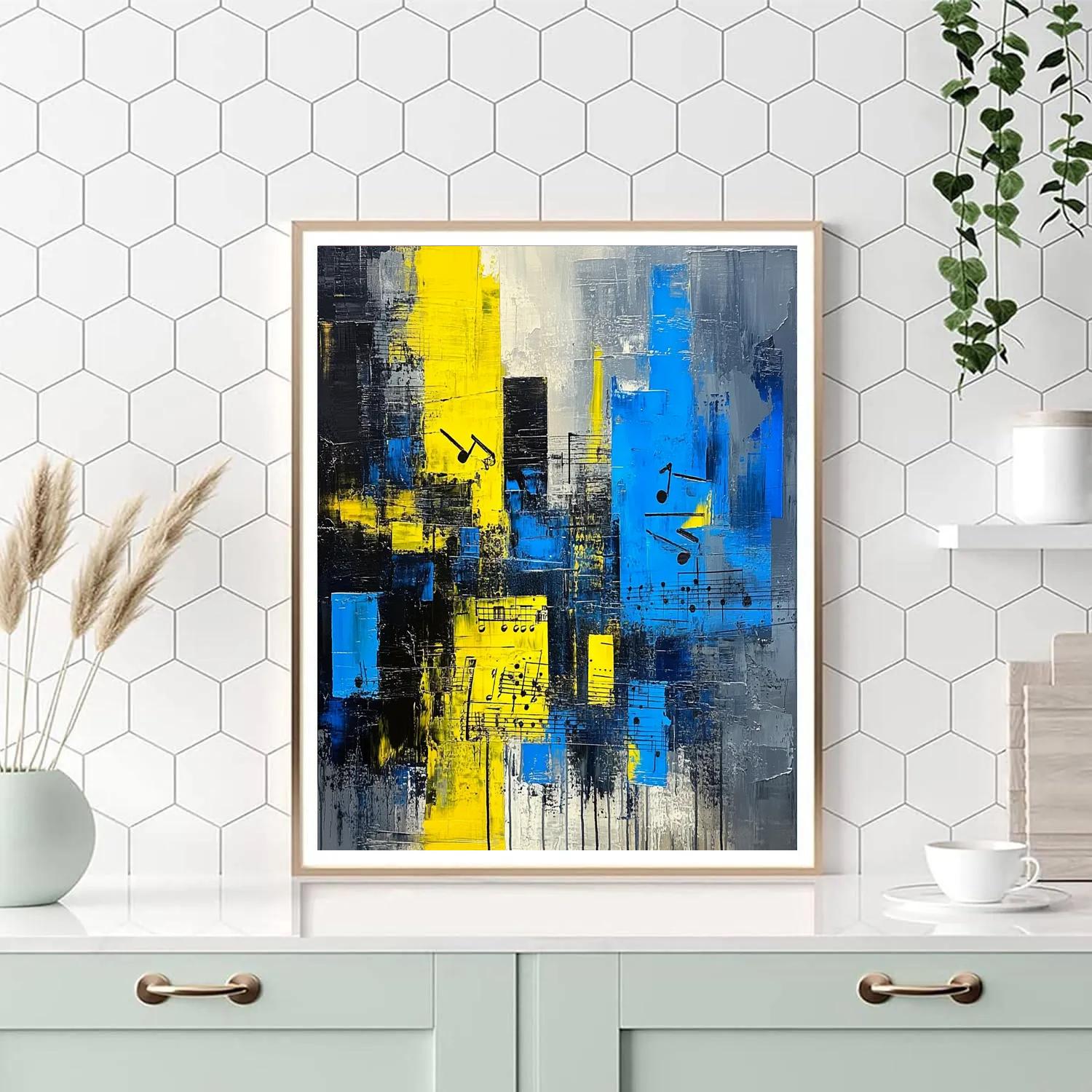 Jean-Michel Basquiat Inspired Fragmented Cityscape Of Sound DIY paint by numbers