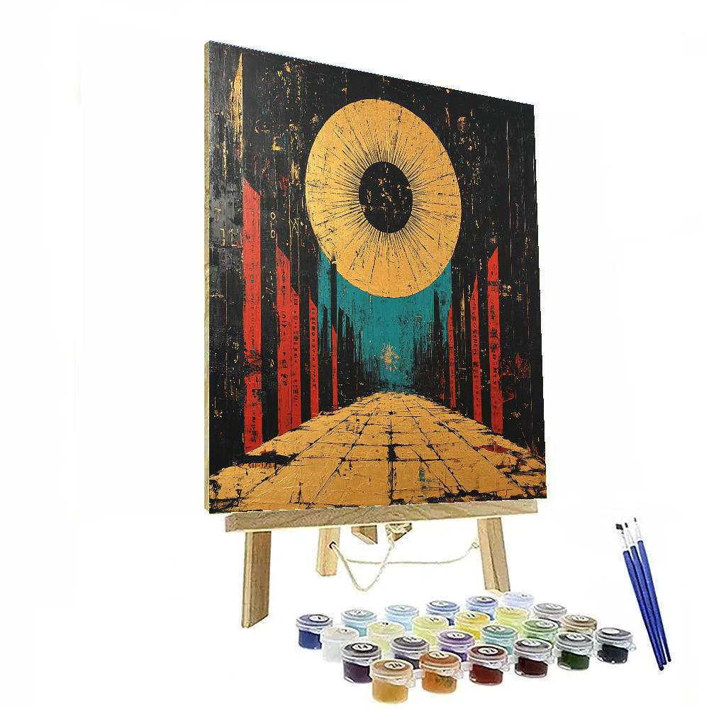 Jean-Michel Basquiat Inspired Silent Solar Language Number painting