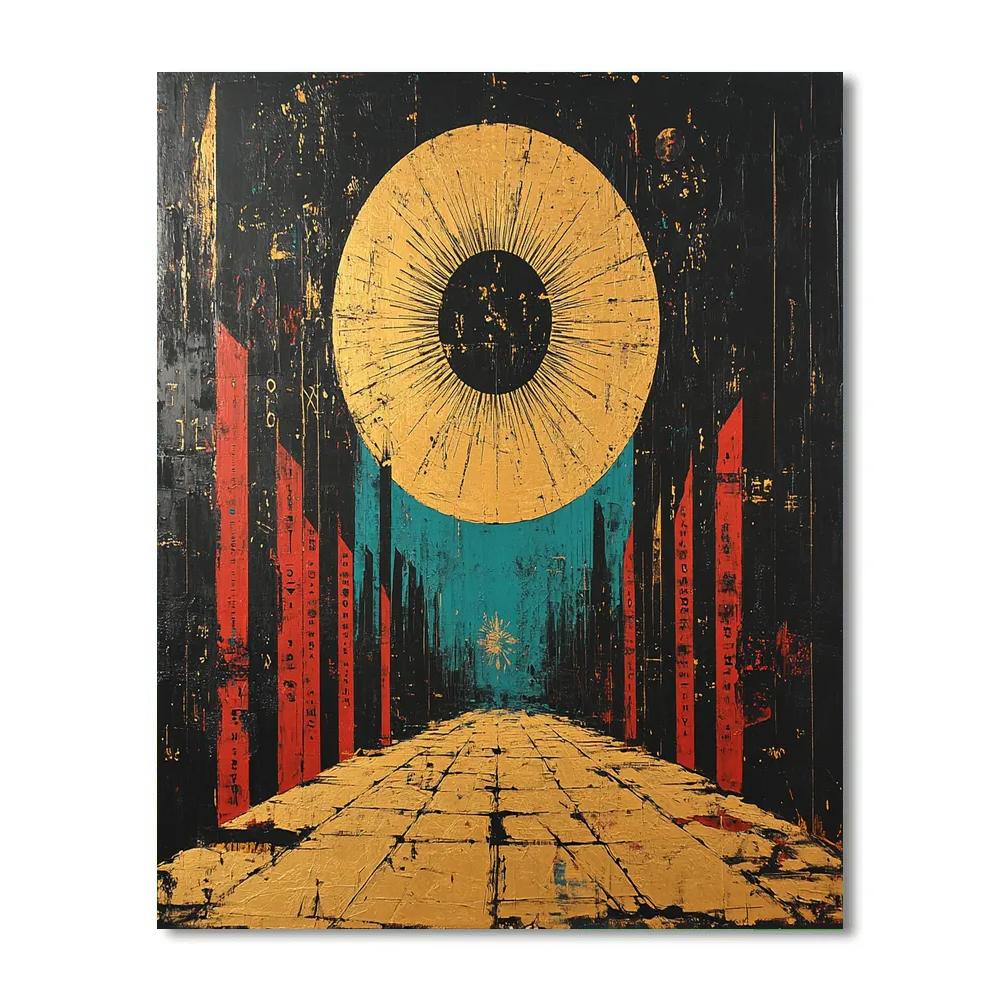 Jean-Michel Basquiat Inspired Silent Solar Language Number painting