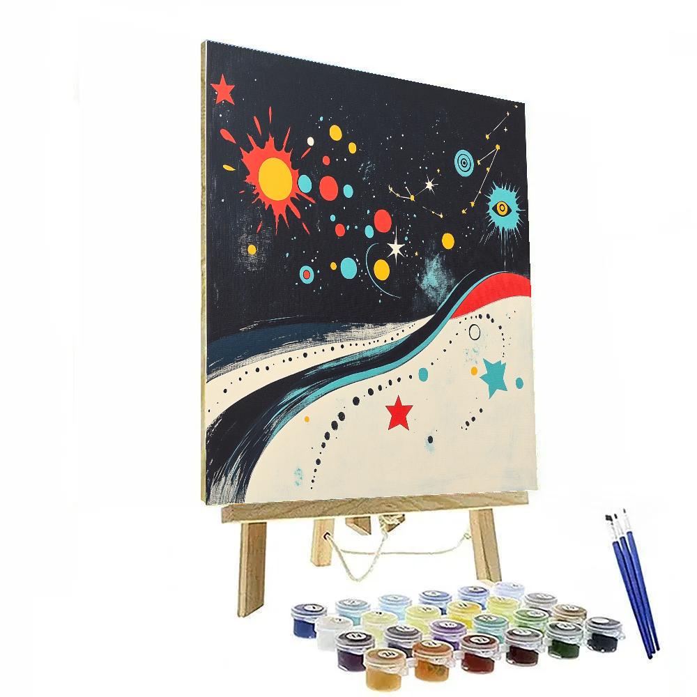 Joan Miró Inspired Dreamlike Constellations Number painting