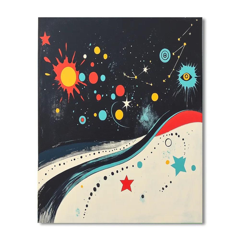Joan Miró Inspired Dreamlike Constellations Number painting