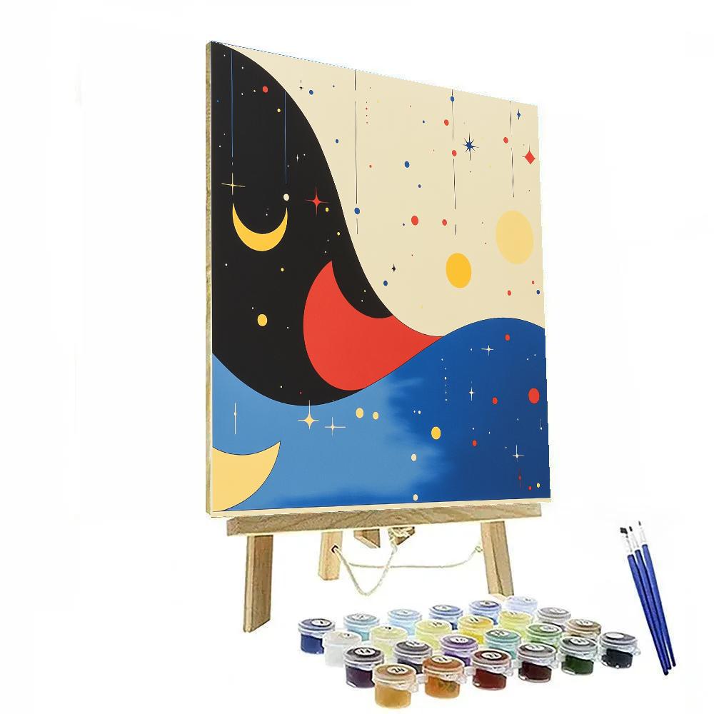 Joan Miró Inspired Premium Celestial Lattice Paint by numbers art