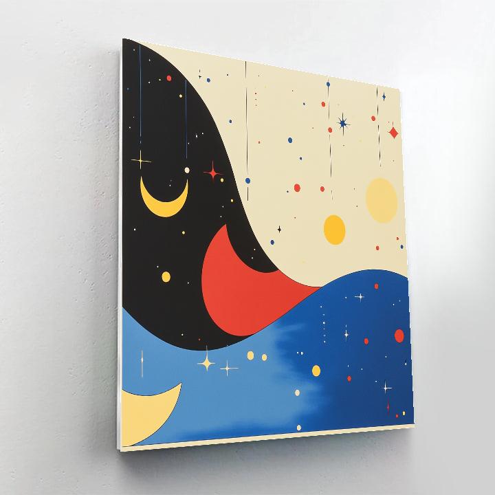 Joan Miró Inspired Premium Celestial Lattice Paint by numbers art