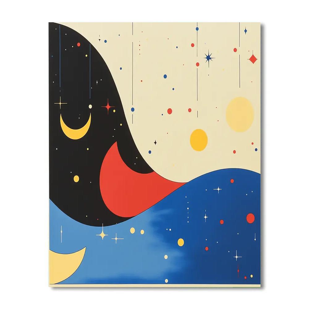 Joan Miró Inspired Premium Celestial Lattice Paint by numbers art