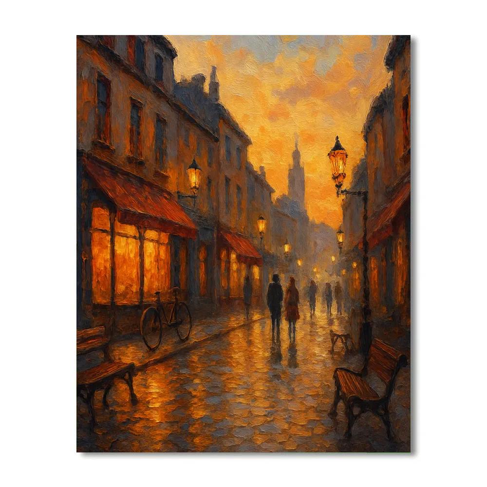 Cozy Sunset Lane painting number kit