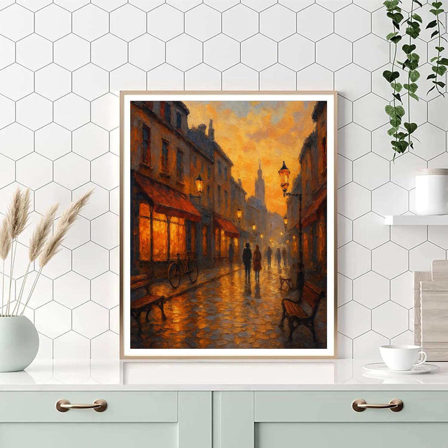 Cozy Sunset Lane painting number kit