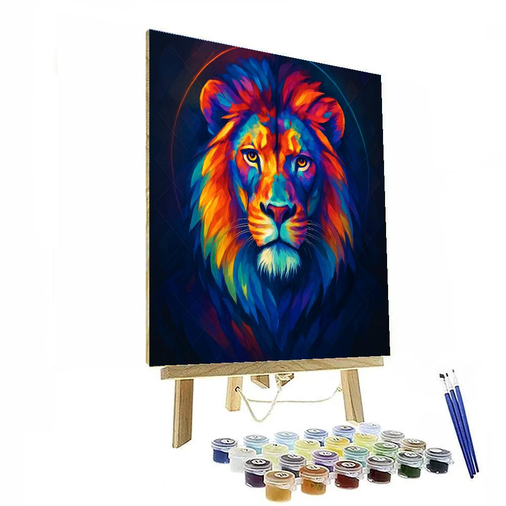 Prismatic Lion Portrait DIY paint by numbers