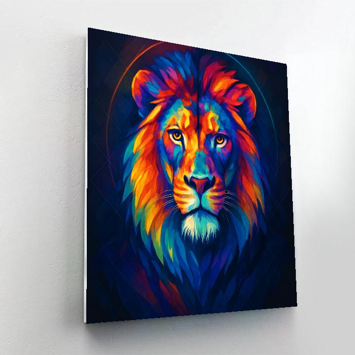 Prismatic Lion Portrait DIY paint by numbers