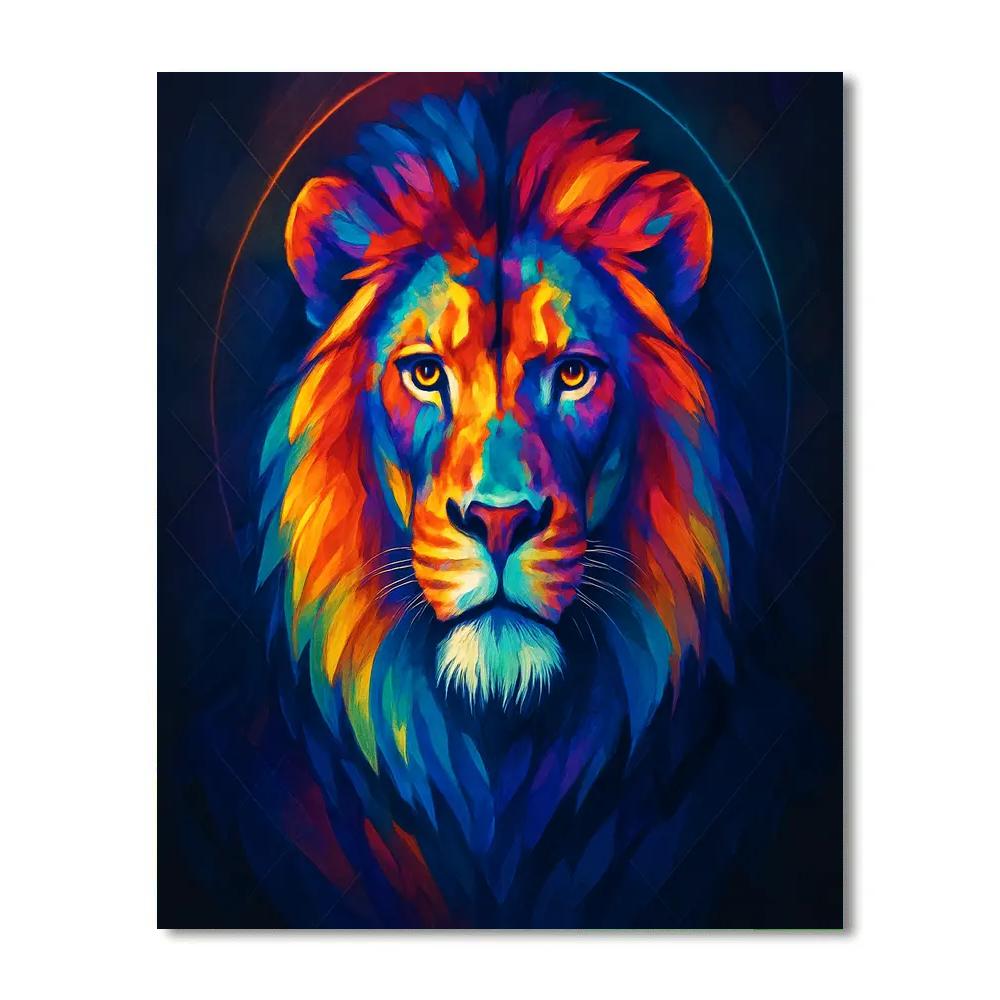 Prismatic Lion Portrait DIY paint by numbers