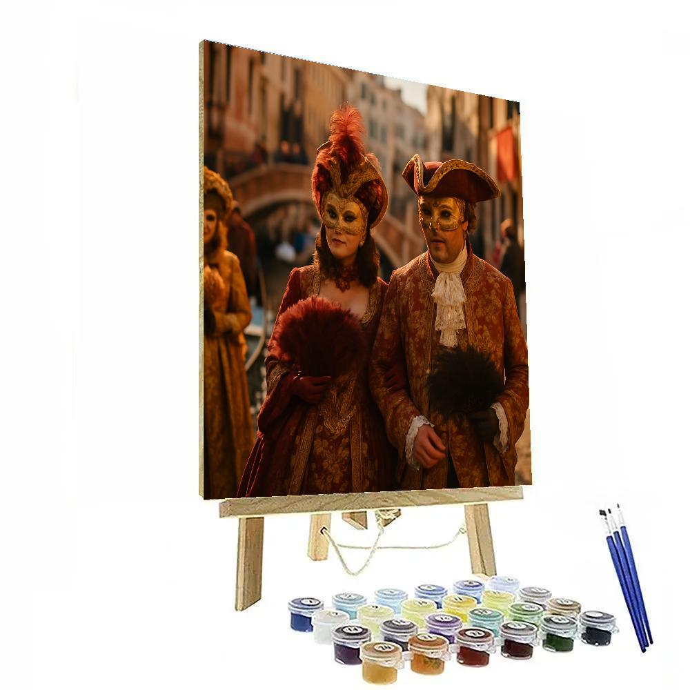 Venetian Masked Carnival Procession Number painting
