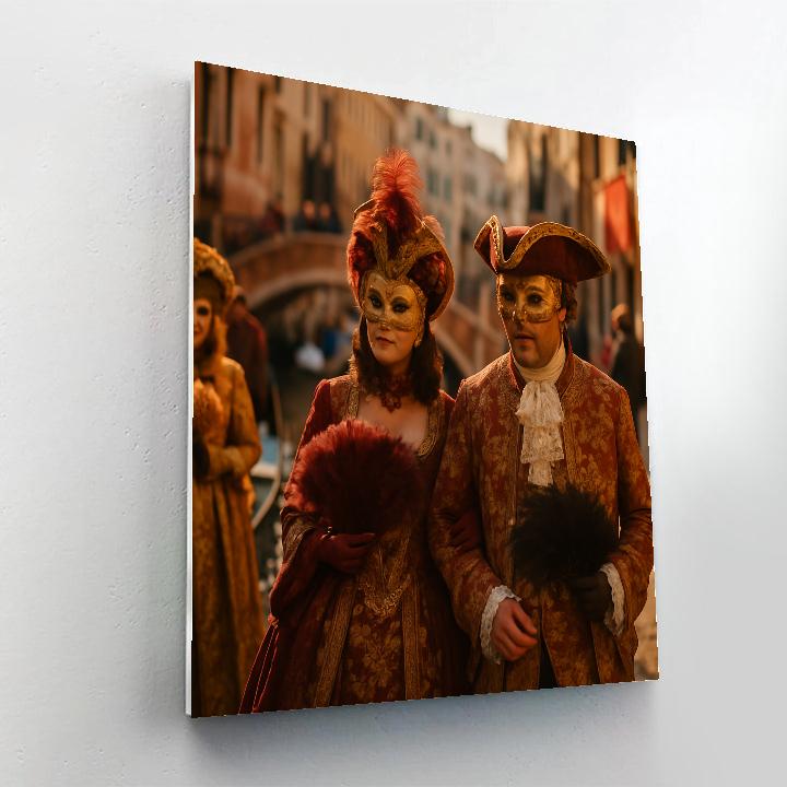 Venetian Masked Carnival Procession Number painting