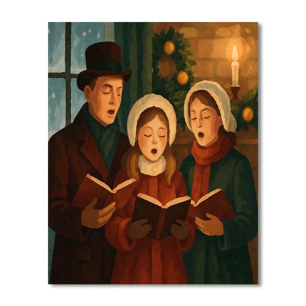 Hearthside Carolers Number painting