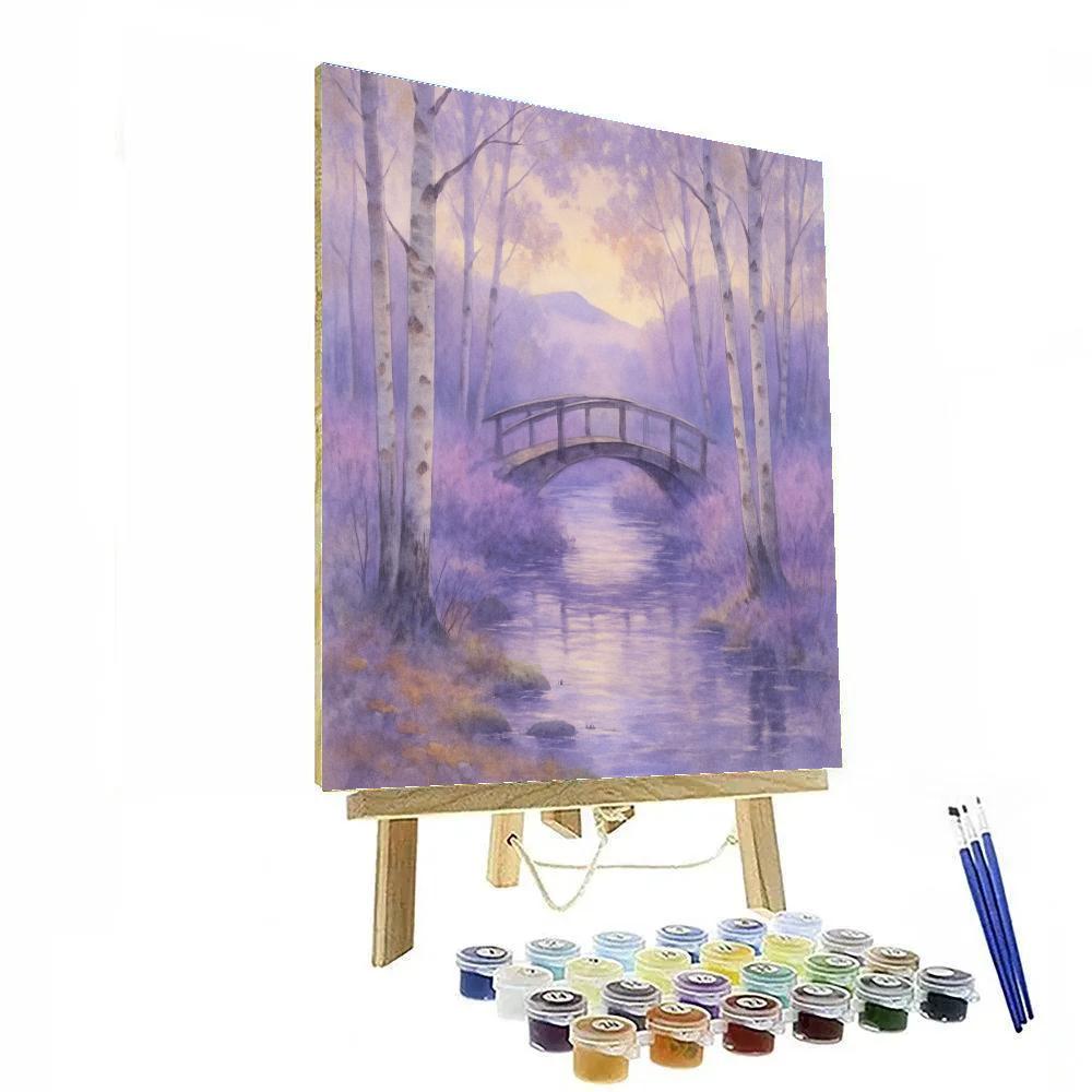 Birch Bridge In Lavender Dusk paint by color