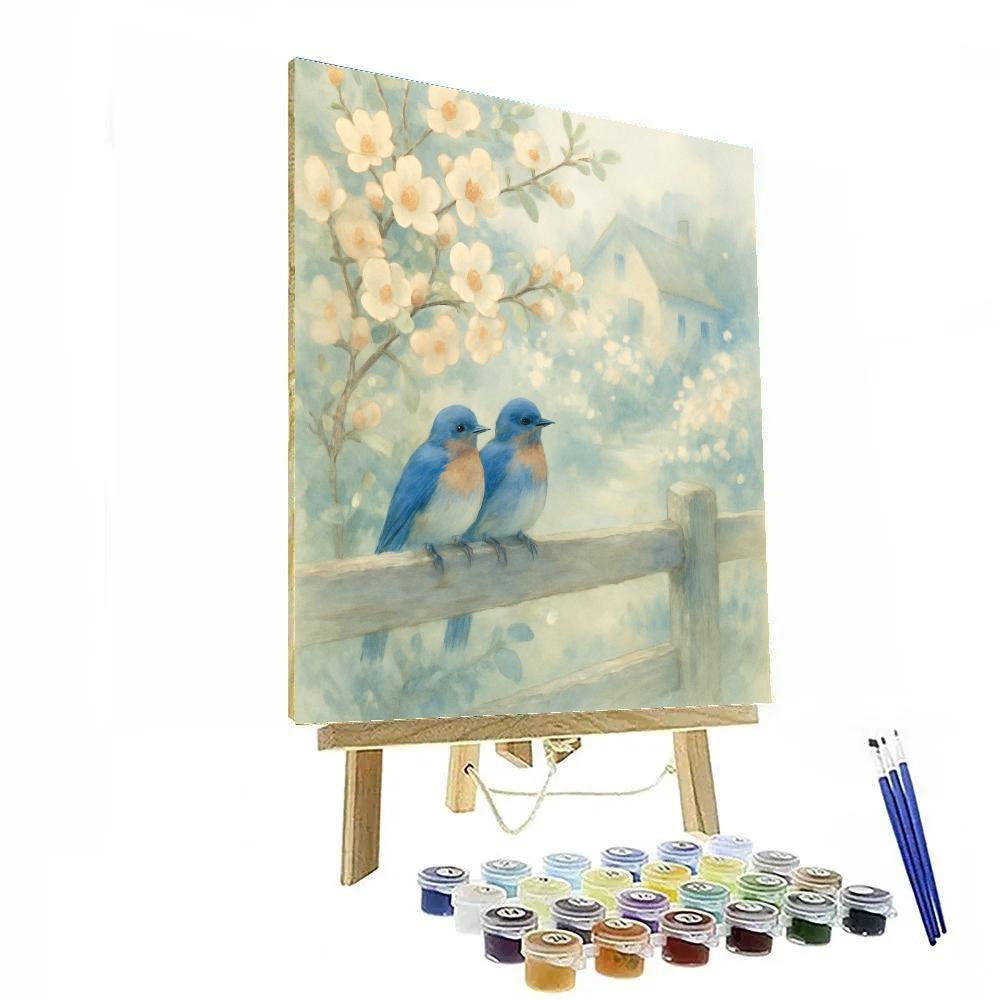 Bluebird Garden Window painting number kit