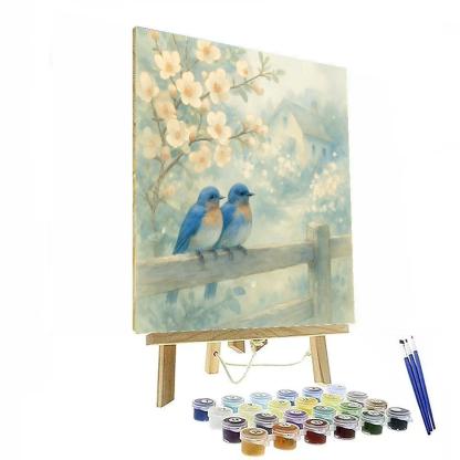 Bluebird Garden Window painting number kit