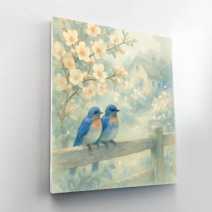 Bluebird Garden Window painting number kit