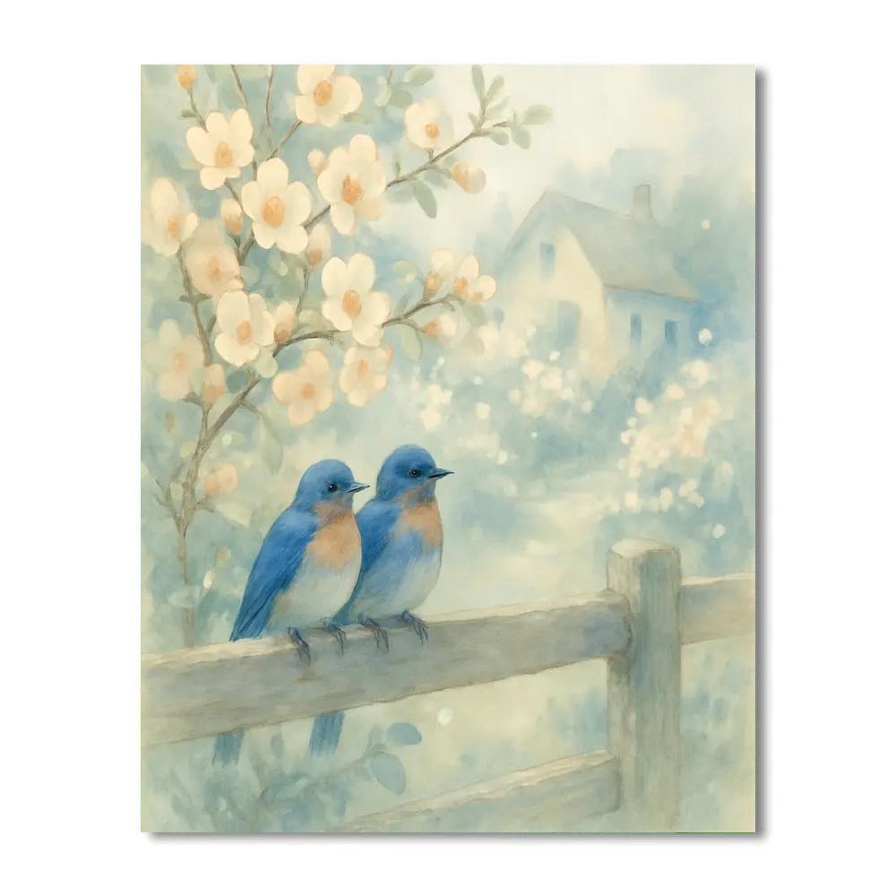 Bluebird Garden Window painting number kit