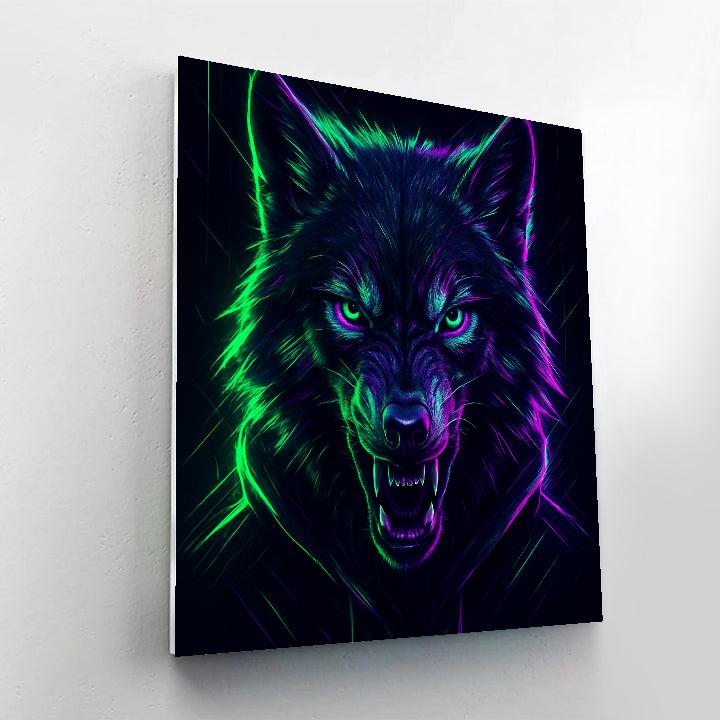Electric Wolf In Neon Numbered painting kits