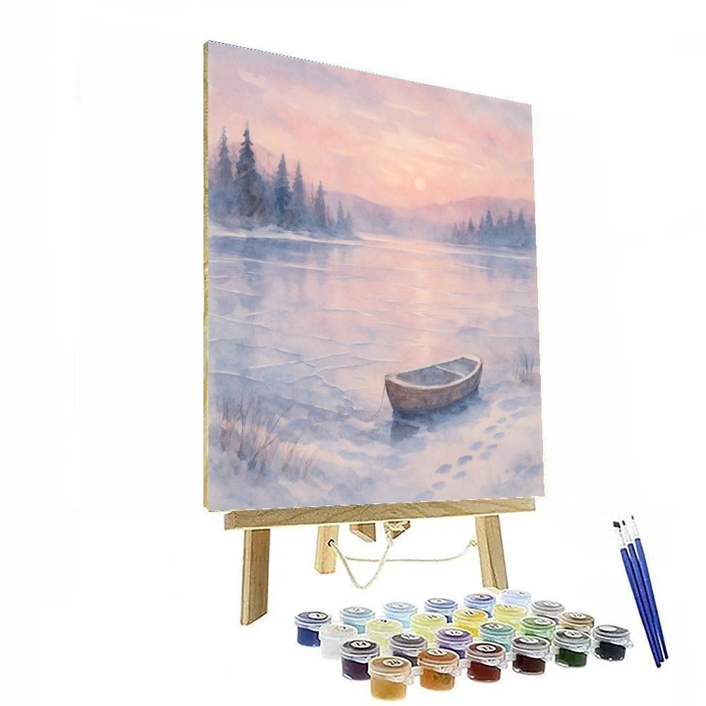 Frozen Lake Reflections At Dawn Paint by numbers kits