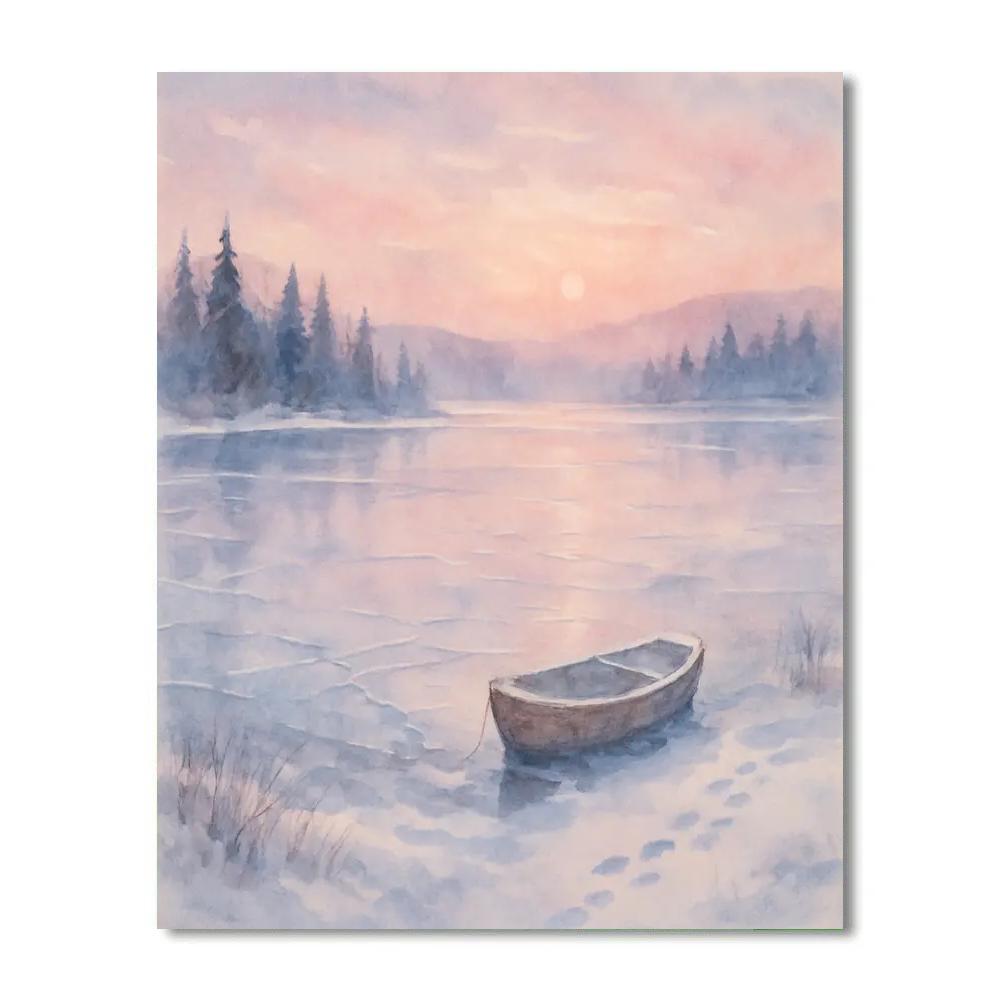 Frozen Lake Reflections At Dawn Paint by numbers kits