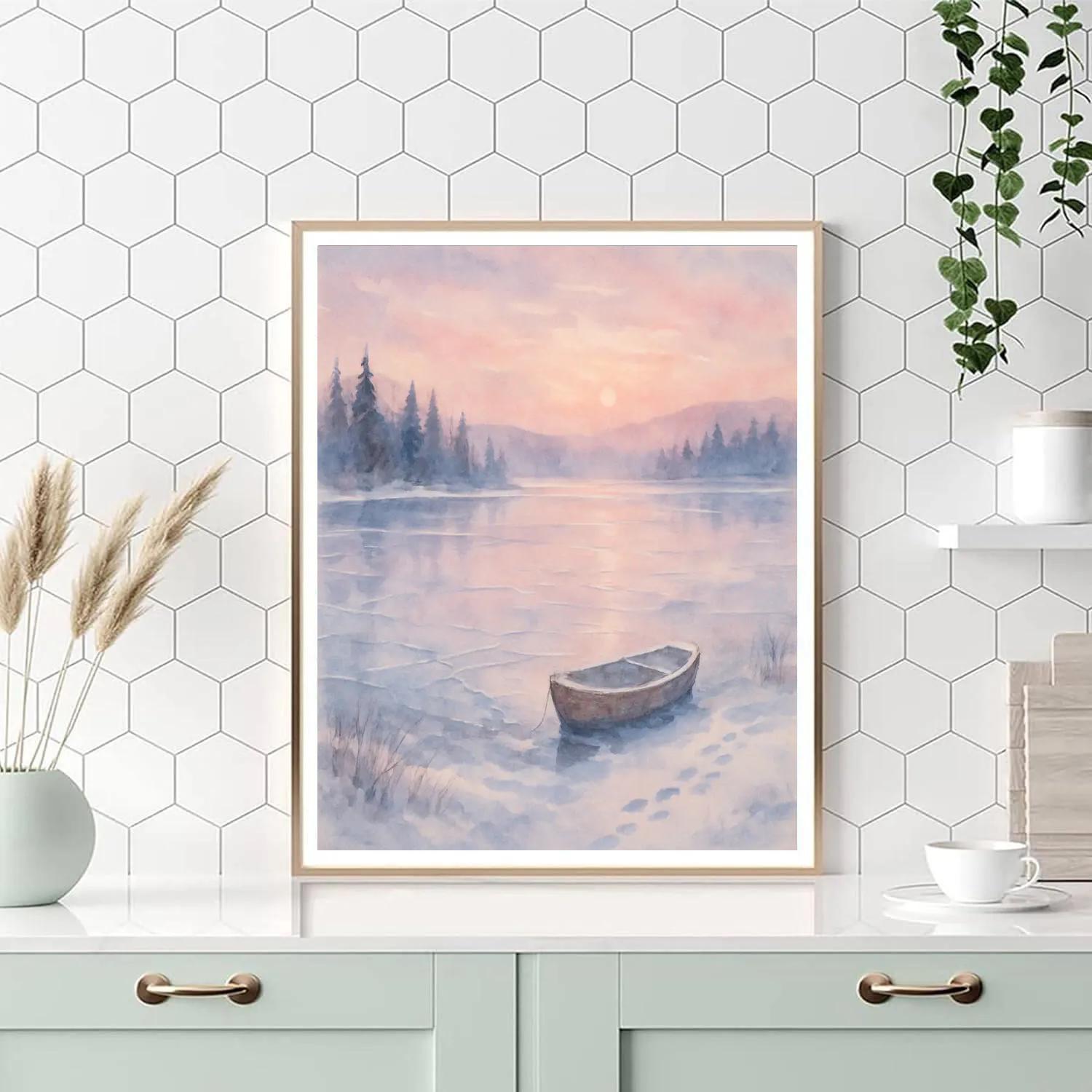 Frozen Lake Reflections At Dawn Paint by numbers kits