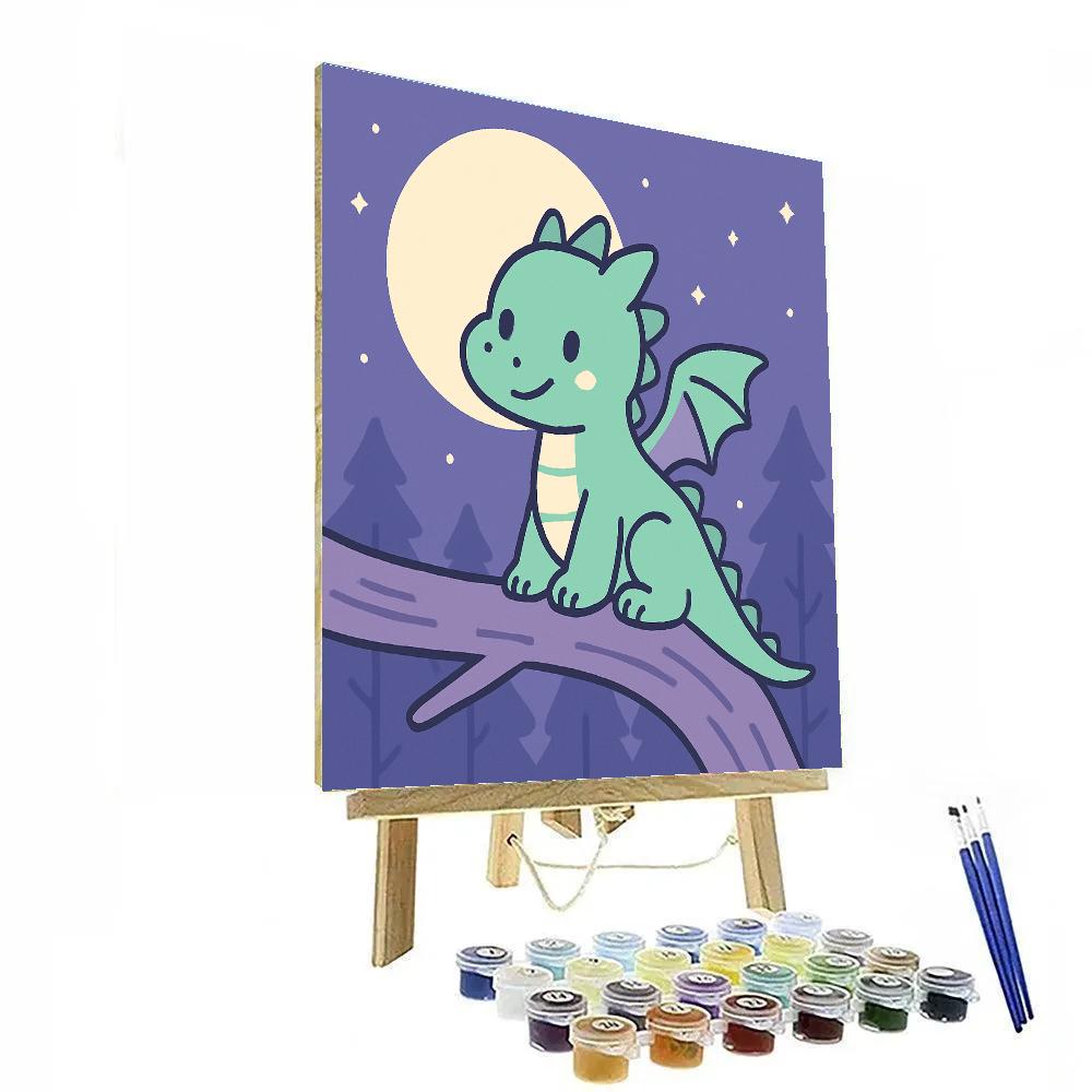 Forest Dragon Of The Moon Paint by numbers art