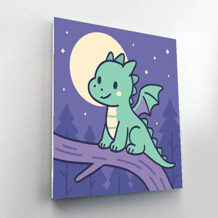 Forest Dragon Of The Moon Paint by numbers art