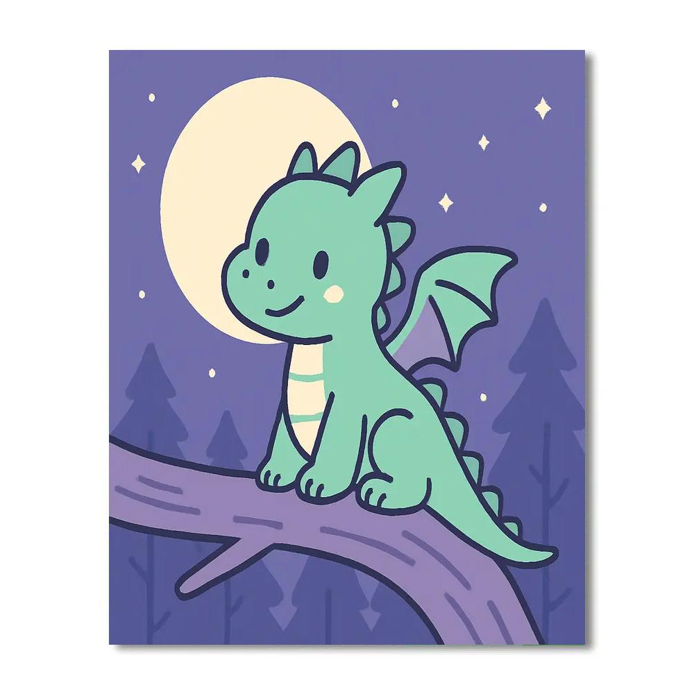 Forest Dragon Of The Moon Paint by numbers art