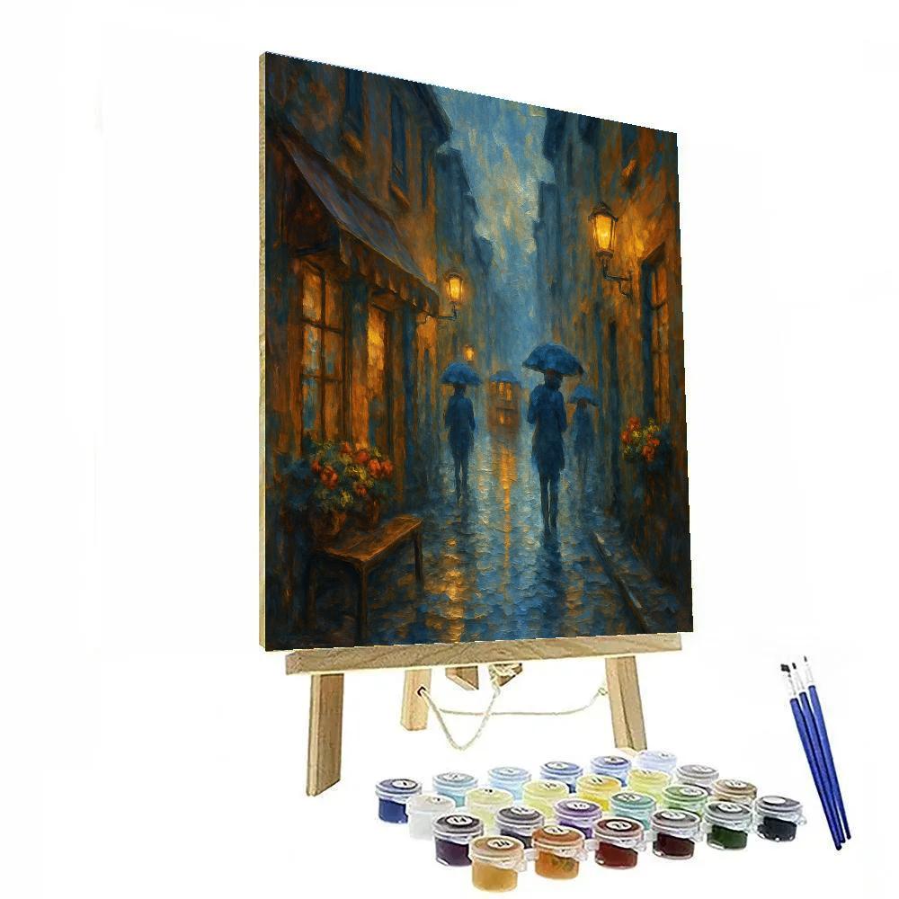 Lanterns On Cobblestone Alley paint by color