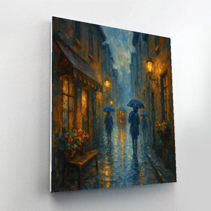 Lanterns On Cobblestone Alley paint by color