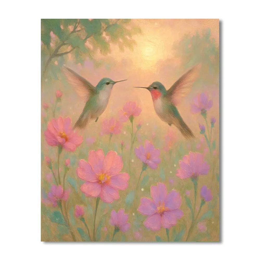 Hummingbird Tea Hour Painting by numbers kit