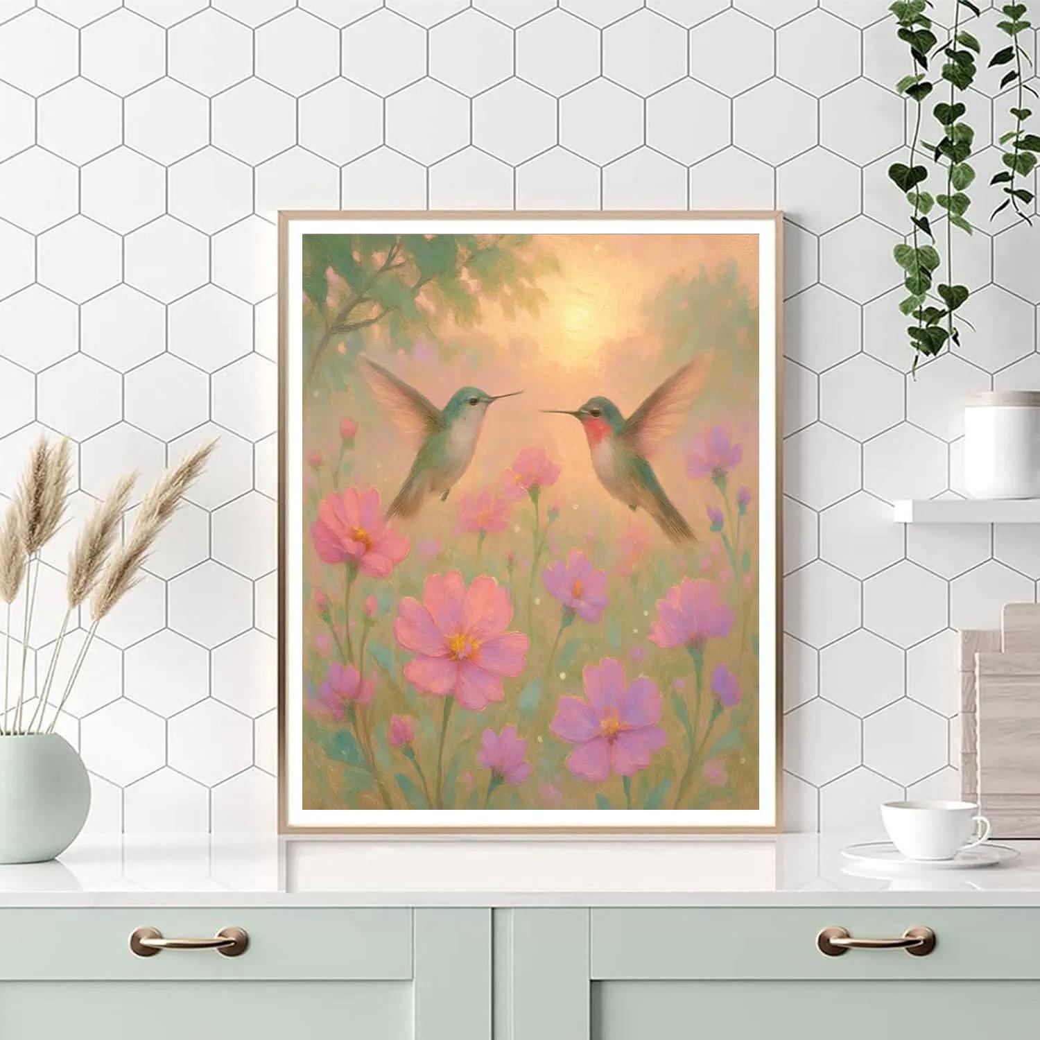 Hummingbird Tea Hour Painting by numbers kit