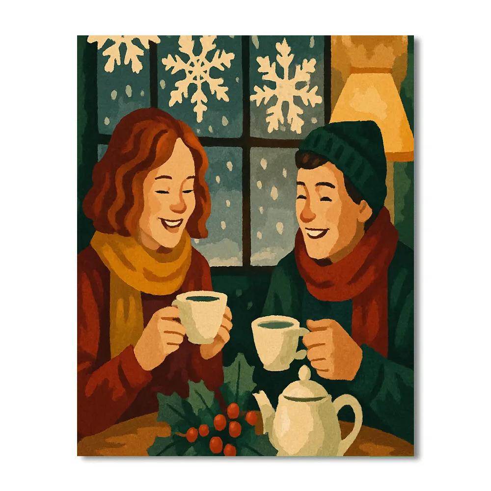 Snowflake Tea Party paint by number