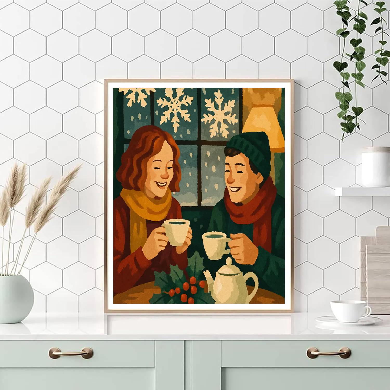 Snowflake Tea Party paint by number