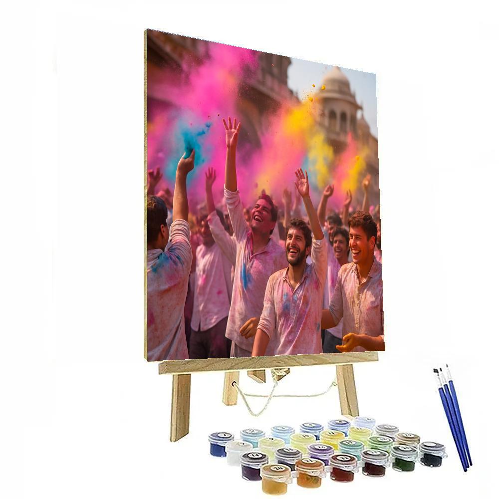 Holi Powder Celebration In Mathura DIY paint by numbers