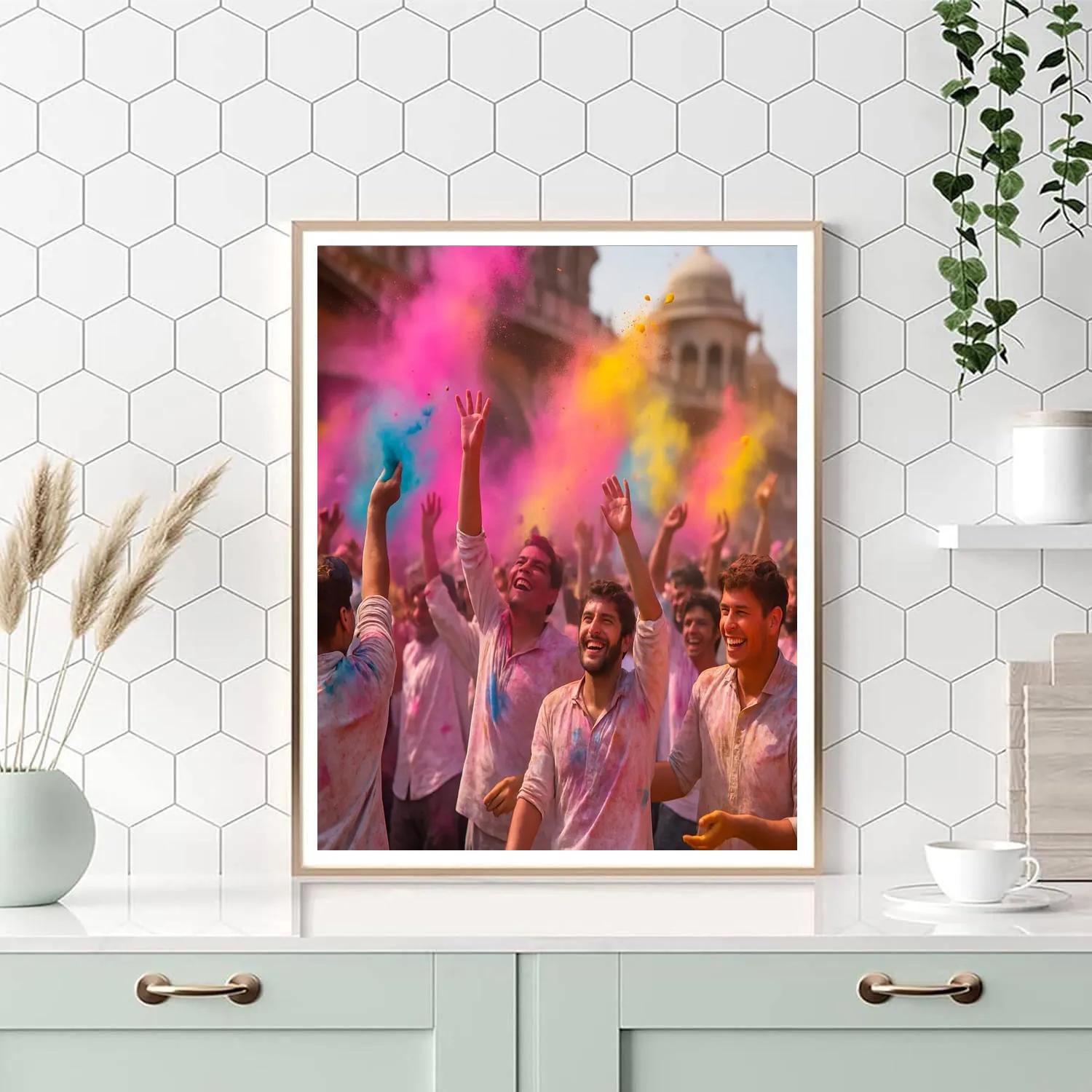 Holi Powder Celebration In Mathura DIY paint by numbers