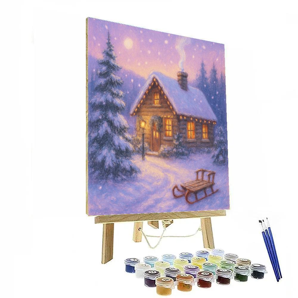 Cabin With Whispering Pines paint by number