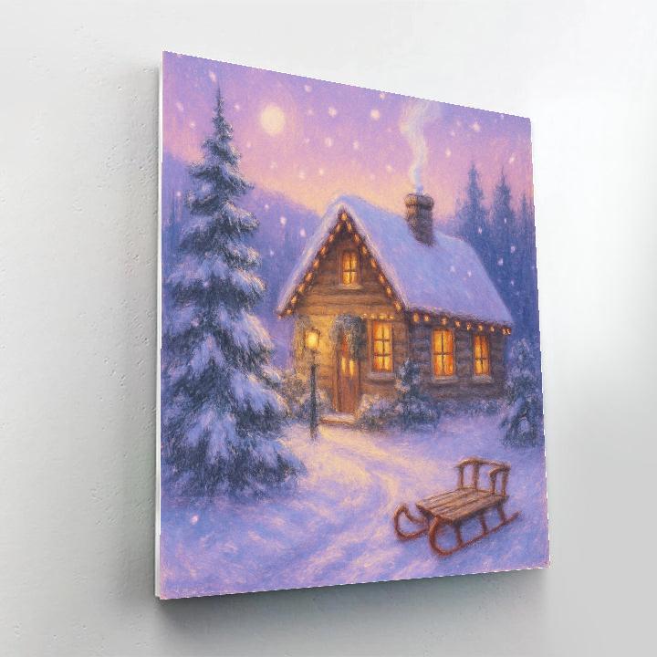 Cabin With Whispering Pines paint by number