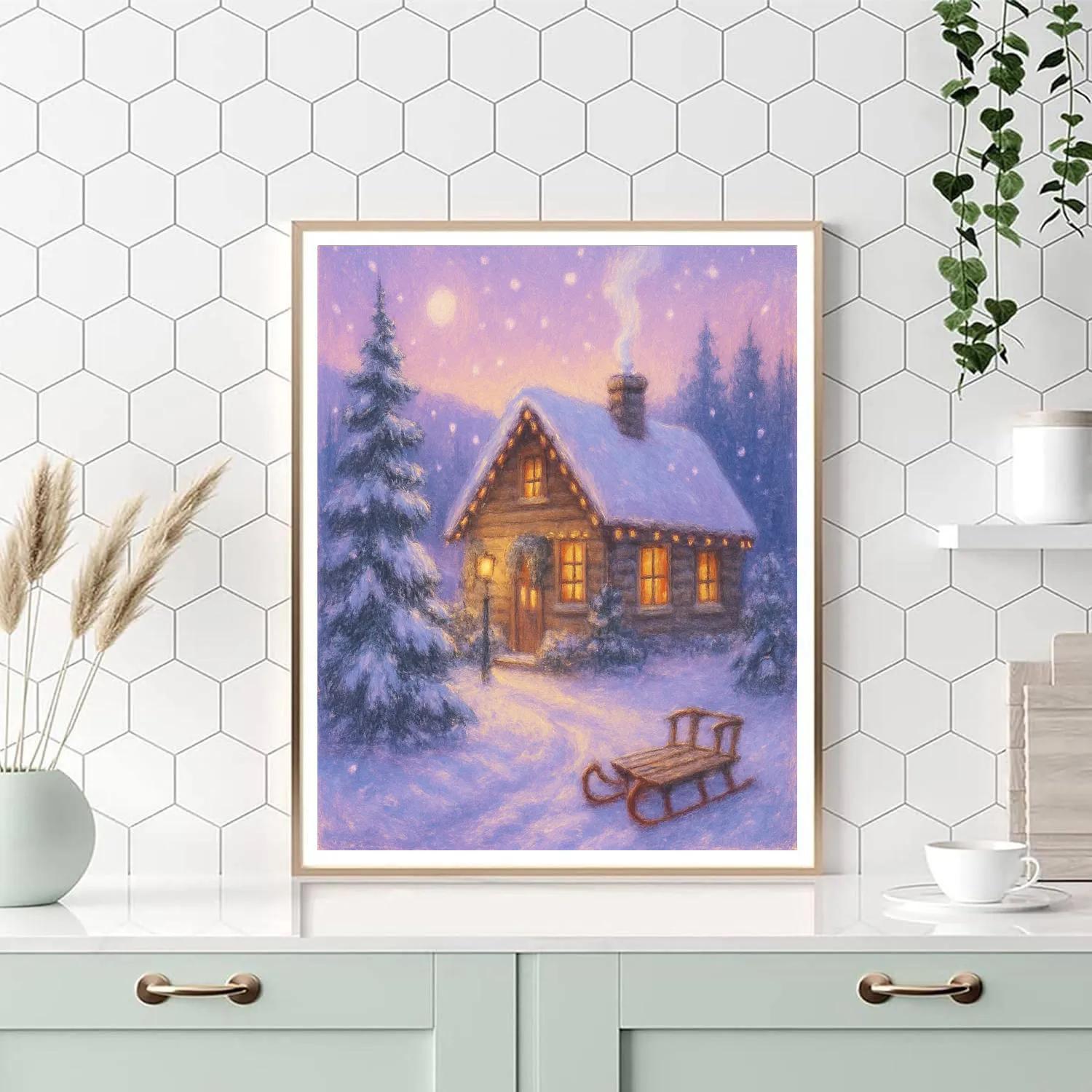 Cabin With Whispering Pines paint by number
