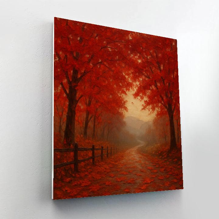 Autumn Lane With Crimson Canopy Painting by numbers kit