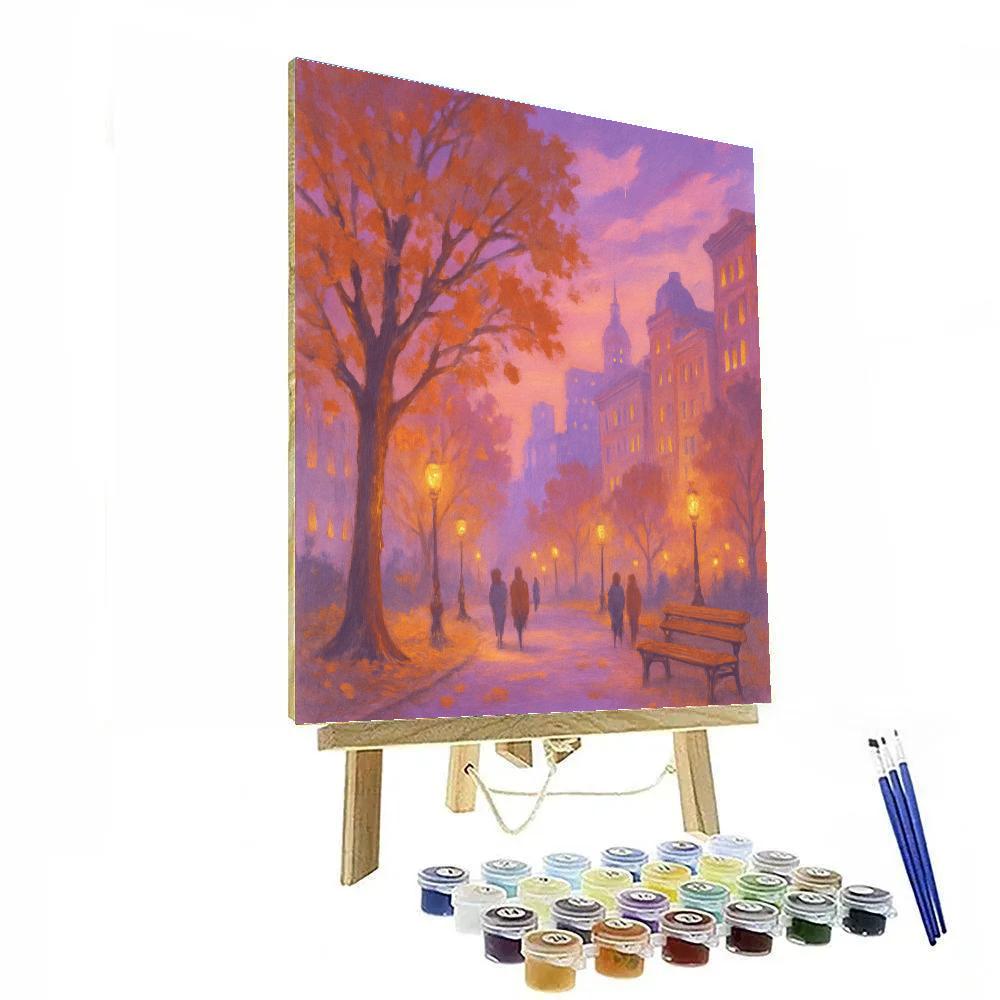 Boulevard In Pastel Dusk Number painting