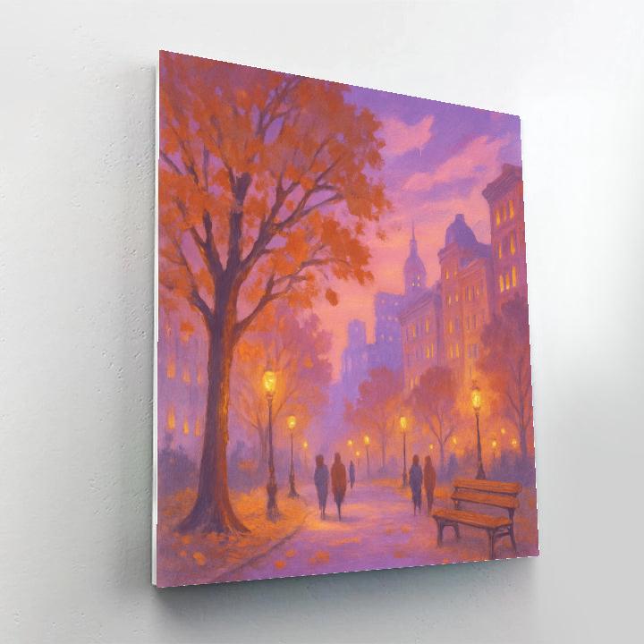 Boulevard In Pastel Dusk Number painting