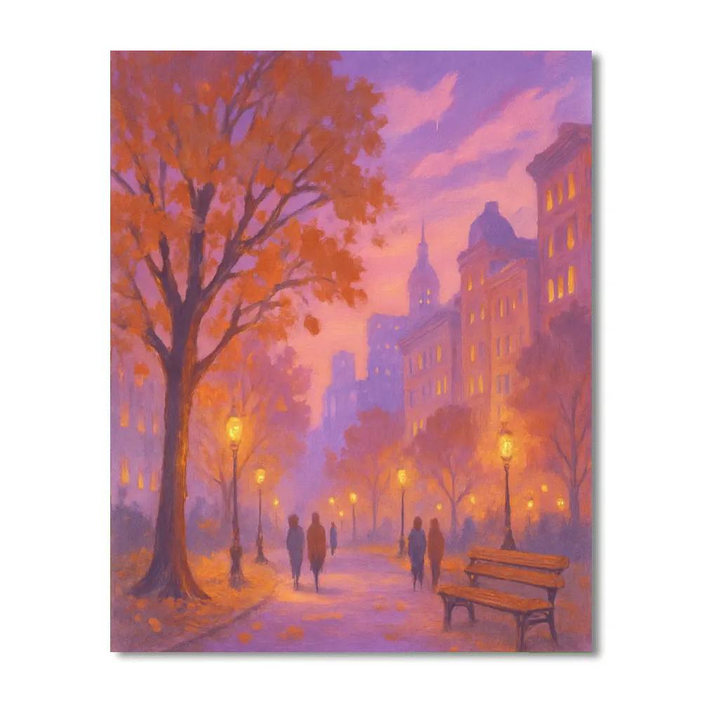 Boulevard In Pastel Dusk Number painting