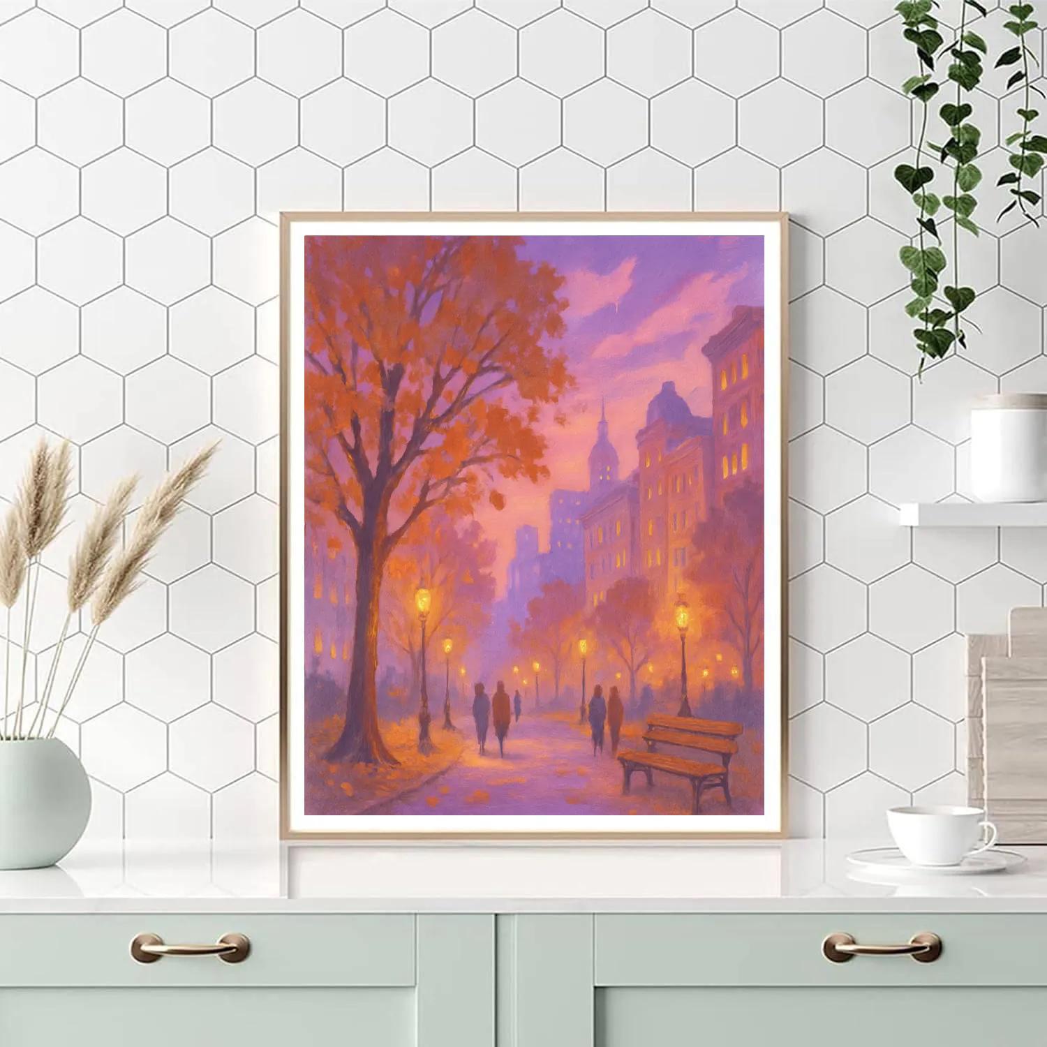 Boulevard In Pastel Dusk Number painting