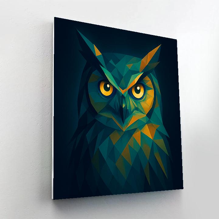 Midnight Owl Geometry Number painting
